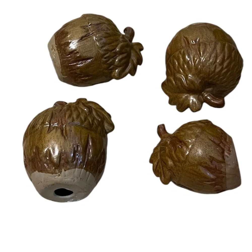 SET Of‎ 5 Pier One Imports Ceramic Acorn Fall Decor